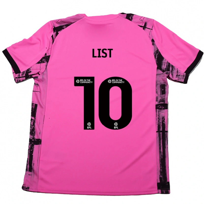 Danxen Kid Elliott List #10 Rose Red Black Away Jersey 2025/26 T-Shirt