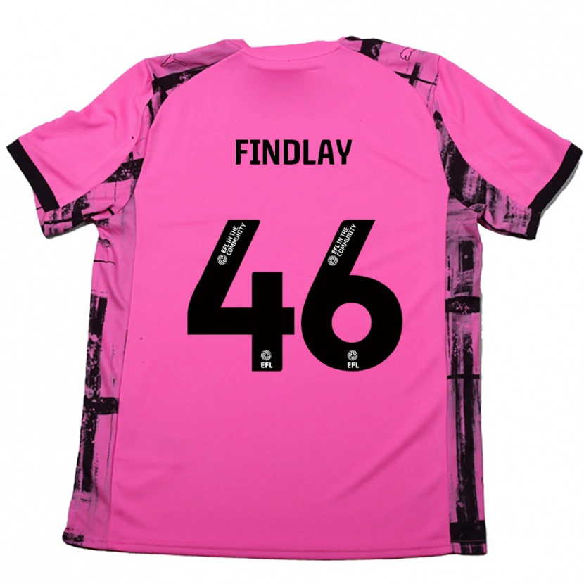Danxen Kid Freddie Findlay #46 Rose Red Black Away Jersey 2025/26 T-Shirt