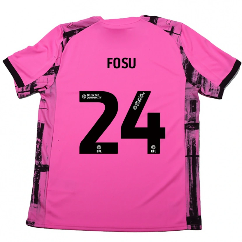 Danxen Kid Tariqe Fosu #24 Rose Red Black Away Jersey 2025/26 T-Shirt