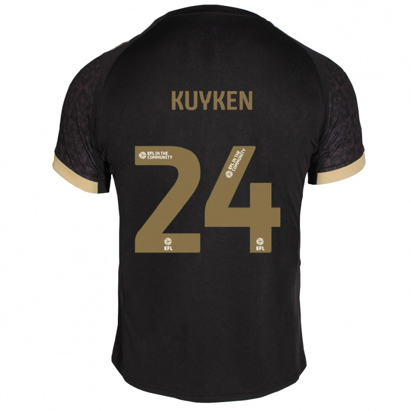 Danxen Kid Ava Kuyken #24 Black Gold Away Jersey 2025/26 T-Shirt