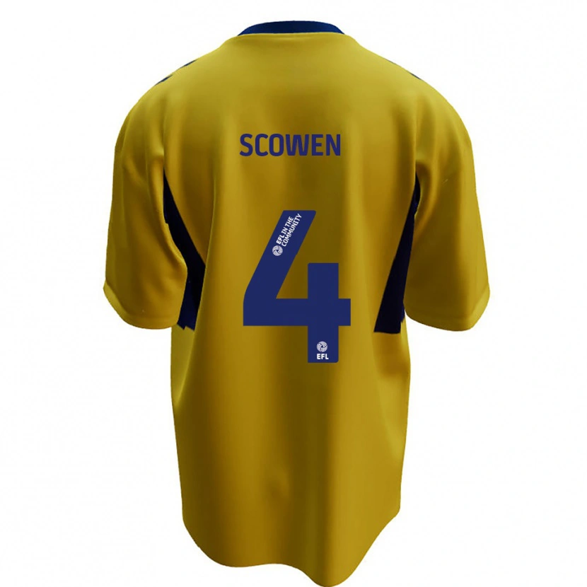 Danxen Kid Josh Scowen #4 Yellow Blue Away Jersey 2025/26 T-Shirt