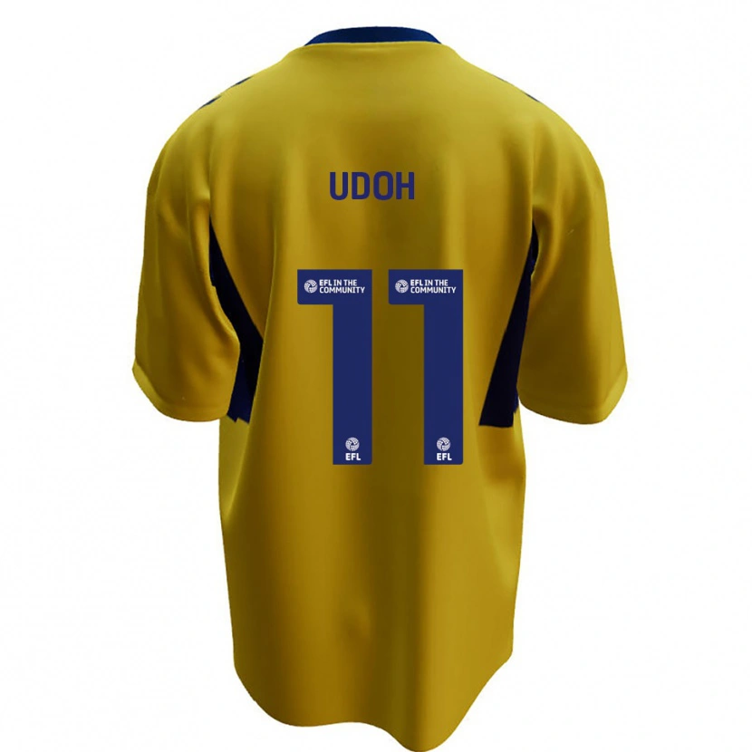 Danxen Kid Daniel Udoh #11 Yellow Blue Away Jersey 2025/26 T-Shirt