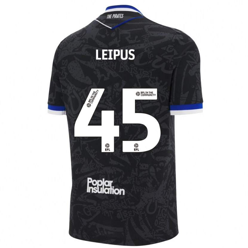 Danxen Kid Brooklyn Leipus #45 Black White Away Jersey 2025/26 T-Shirt