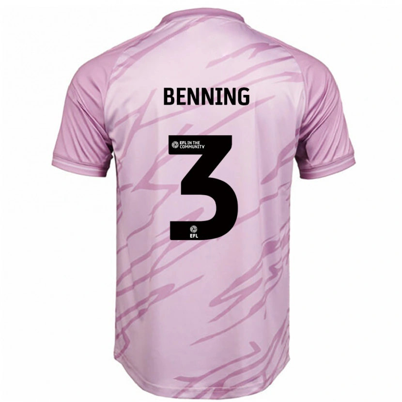 Danxen Kid Mal Benning #3 Pink Black Away Jersey 2025/26 T-Shirt