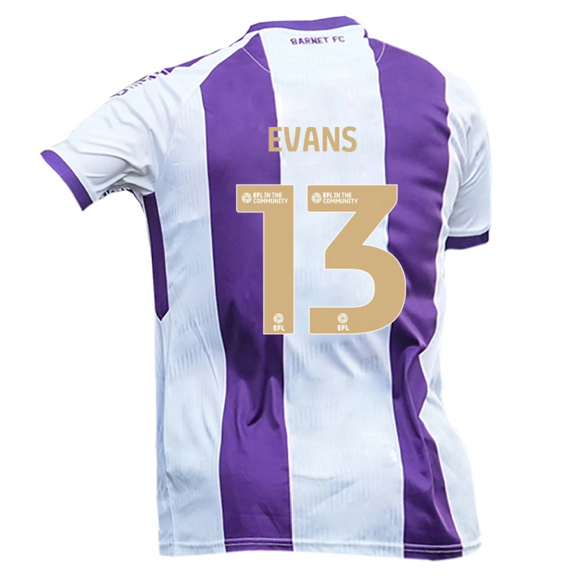 Danxen Kid Owen Evans #13 White Purple Away Jersey 2025/26 T-Shirt