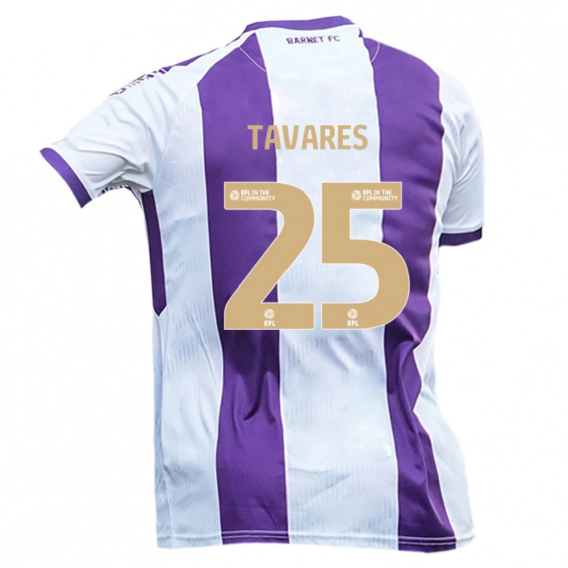 Danxen Kid Nikola Tavares #25 White Purple Away Jersey 2025/26 T-Shirt