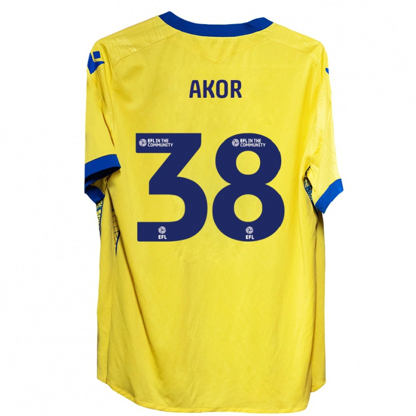 Danxen Kid Elkanah Akor #38 Yellow Blue Away Jersey 2025/26 T-Shirt