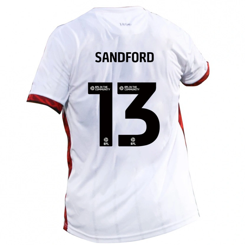 Danxen Kid Ryan Sandford #13 White Red Black Away Jersey 2025/26 T-Shirt