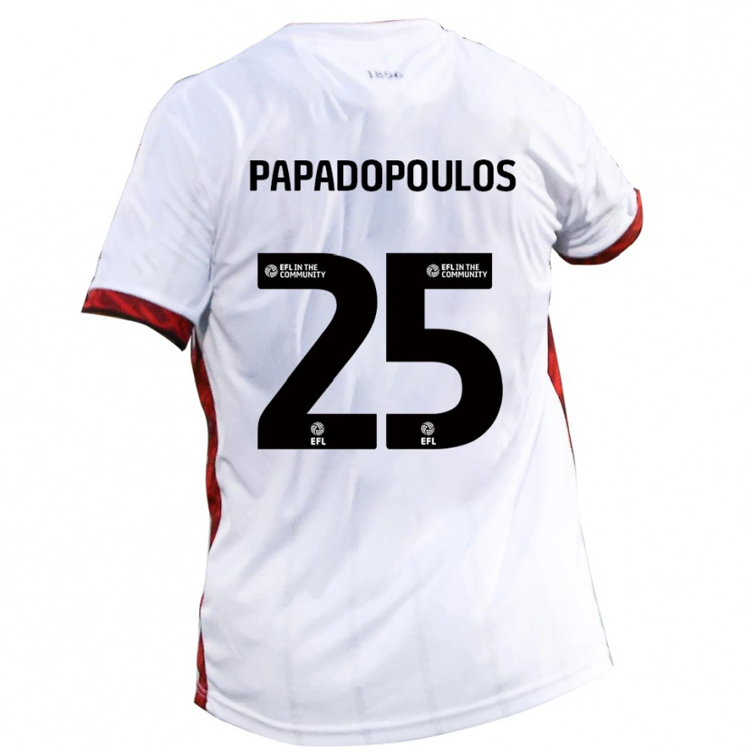 Danxen Kid Antony Papadopoulos #25 White Red Black Away Jersey 2025/26 T-Shirt