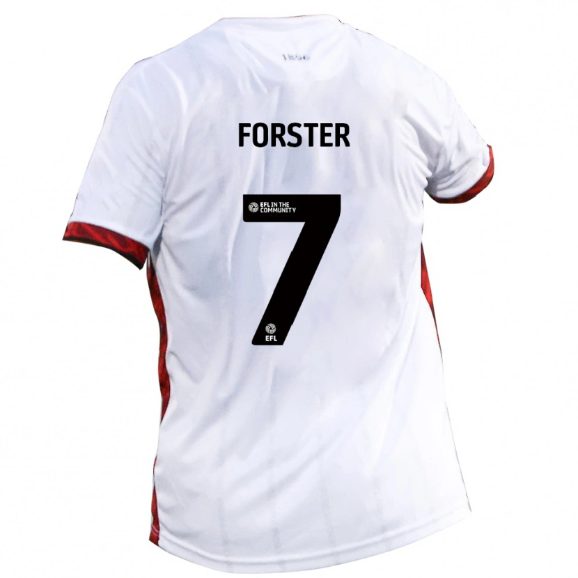 Danxen Kid Harry Forster #7 White Red Black Away Jersey 2025/26 T-Shirt