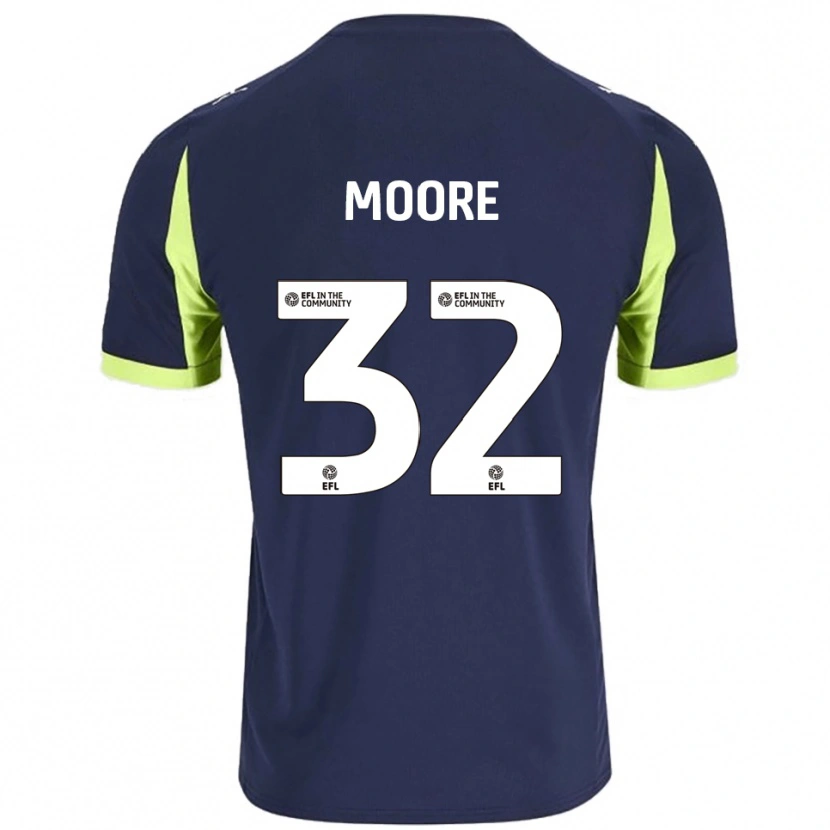Danxen Kid Luca Moore #32 Navy Fluorescent Green Away Jersey 2025/26 T-Shirt