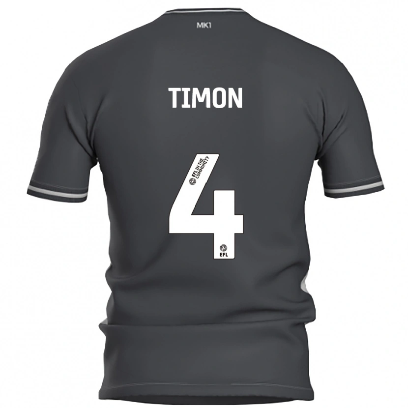 Danxen Kid Amelie Timon #4 Gray Silver Away Jersey 2025/26 T-Shirt