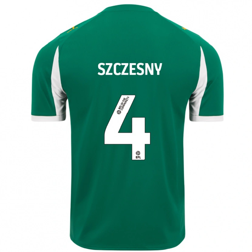 Danxen Kid Nikos Szczesny #4 Green White Away Jersey 2025/26 T-Shirt