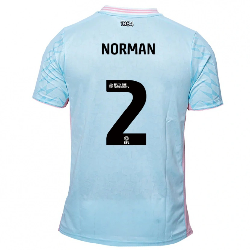 Danxen Kid Cameron Norman #2 Sky Blue Pink Away Jersey 2025/26 T-Shirt