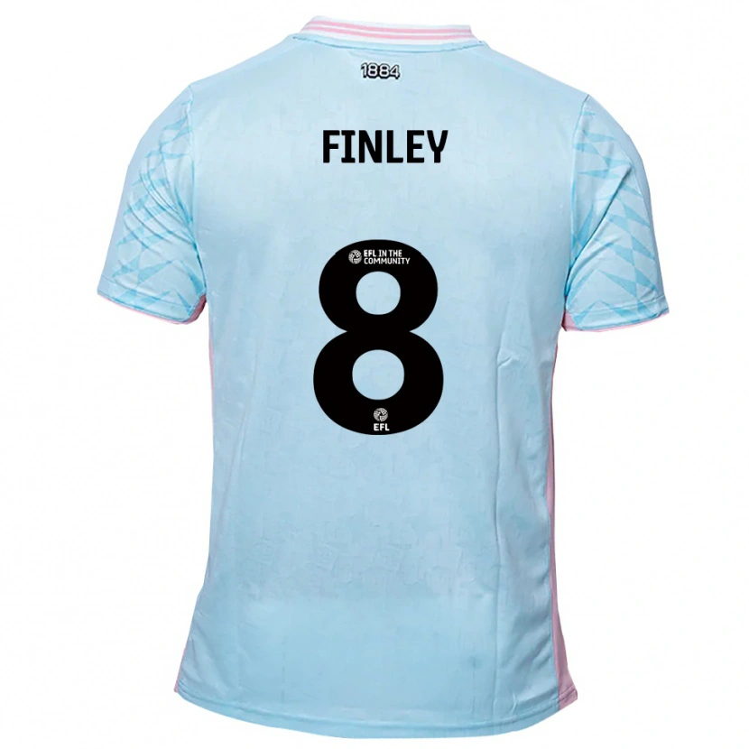 Danxen Kid Sam Finley #8 Sky Blue Pink Away Jersey 2025/26 T-Shirt