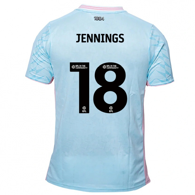 Danxen Kid Connor Jennings #18 Sky Blue Pink Away Jersey 2025/26 T-Shirt