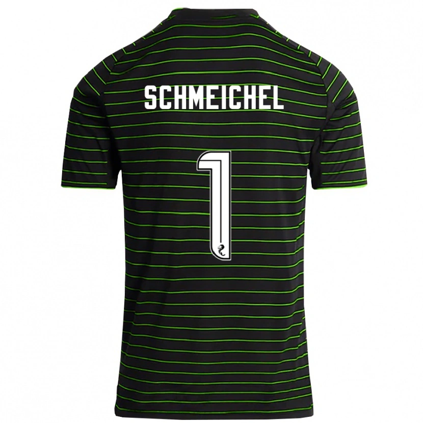 Danxen Kid Kasper Schmeichel #1 Black Green Away Jersey 2025/26 T-Shirt