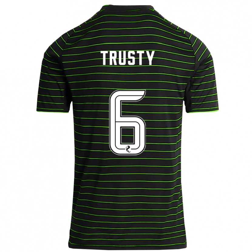 Danxen Kid Auston Trusty #6 Black Green Away Jersey 2025/26 T-Shirt
