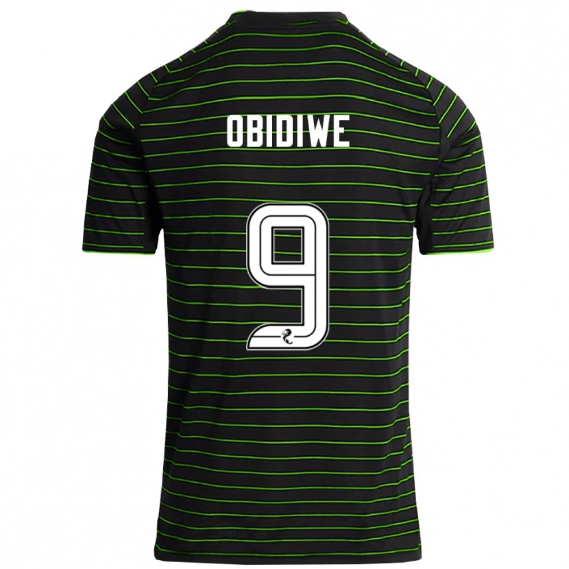 Danxen Kid Emmanuel Obidiwe #9 Black Green Away Jersey 2025/26 T-Shirt