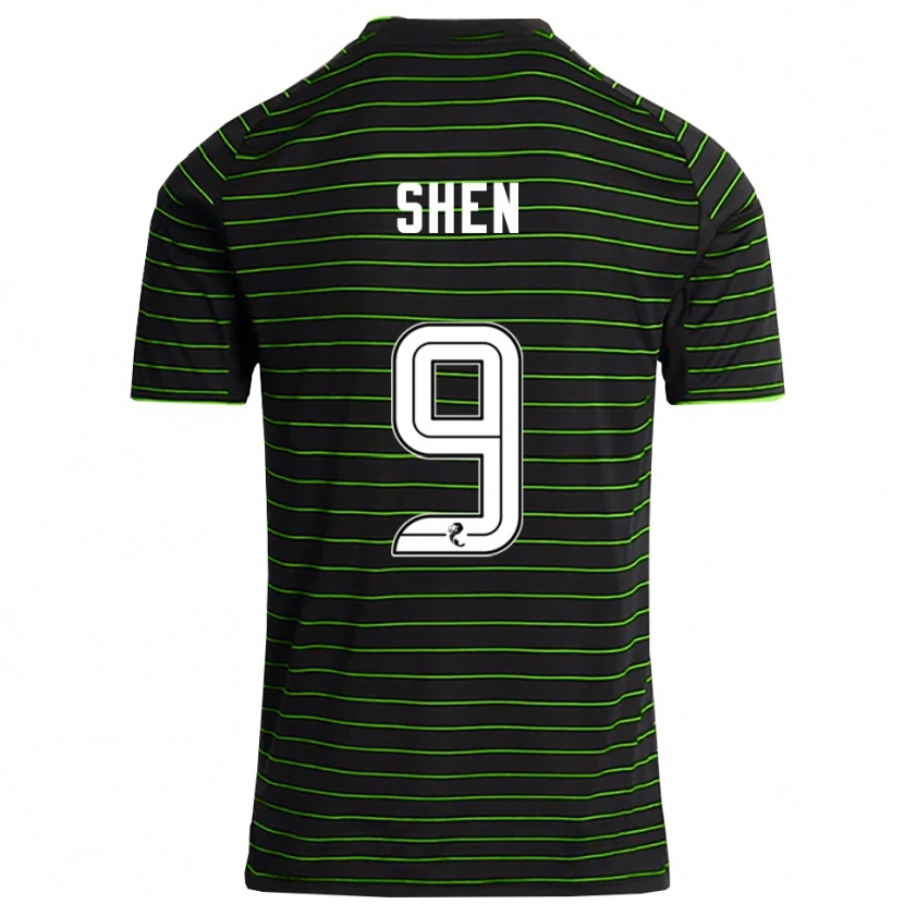 Danxen Kid Shen Mengyu #9 Black Green Away Jersey 2025/26 T-Shirt