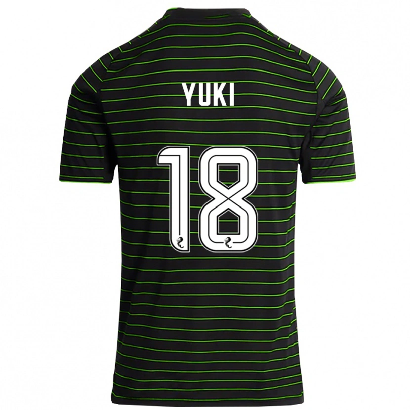 Danxen Kid Yuki Kobayashi #18 Black Green Away Jersey 2025/26 T-Shirt
