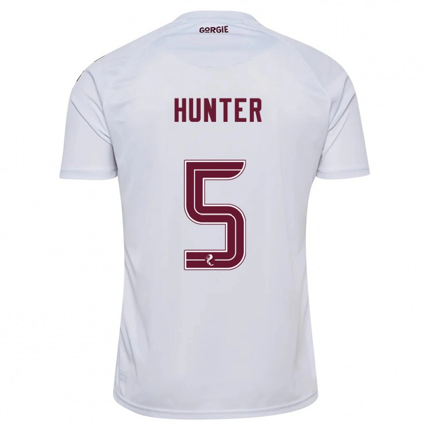 Danxen Kid Georgia Hunter #5 White Burgundy Away Jersey 2025/26 T-Shirt