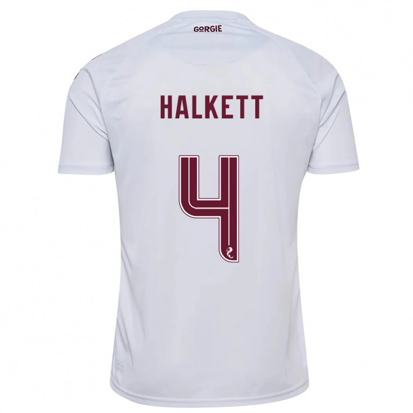 Danxen Kid Craig Halkett #4 White Burgundy Away Jersey 2025/26 T-Shirt