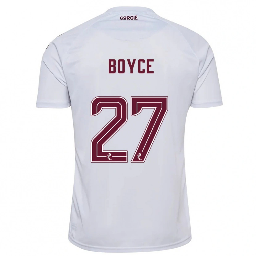 Danxen Kid Liam Boyce #27 White Burgundy Away Jersey 2025/26 T-Shirt