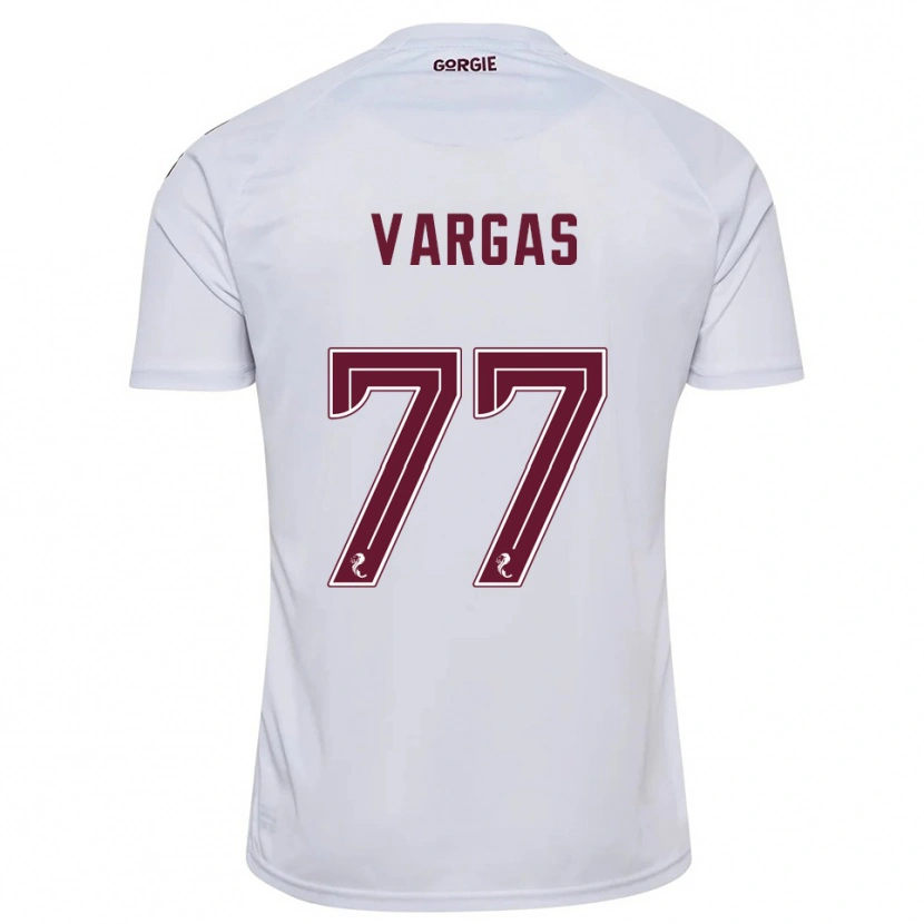 Danxen Kid Kenneth Vargas #77 White Burgundy Away Jersey 2025/26 T-Shirt