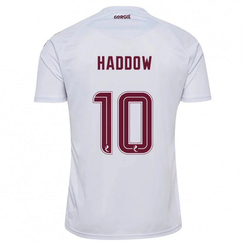 Danxen Kid Aiden Haddow #10 White Burgundy Away Jersey 2025/26 T-Shirt