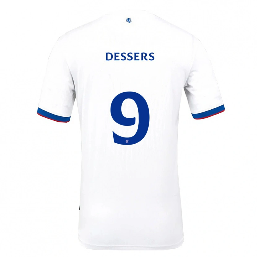 Danxen Kid Cyriel Dessers #9 White Red Blue Away Jersey 2025/26 T-Shirt