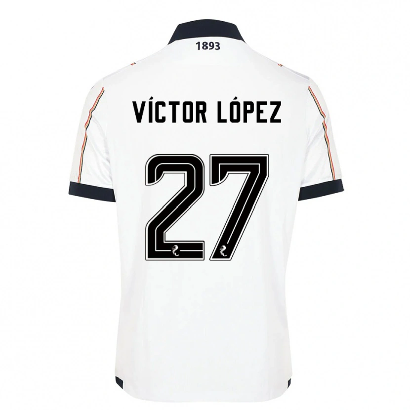 Danxen Kid Víctor López #27 White Navy Red Away Jersey 2025/26 T-Shirt