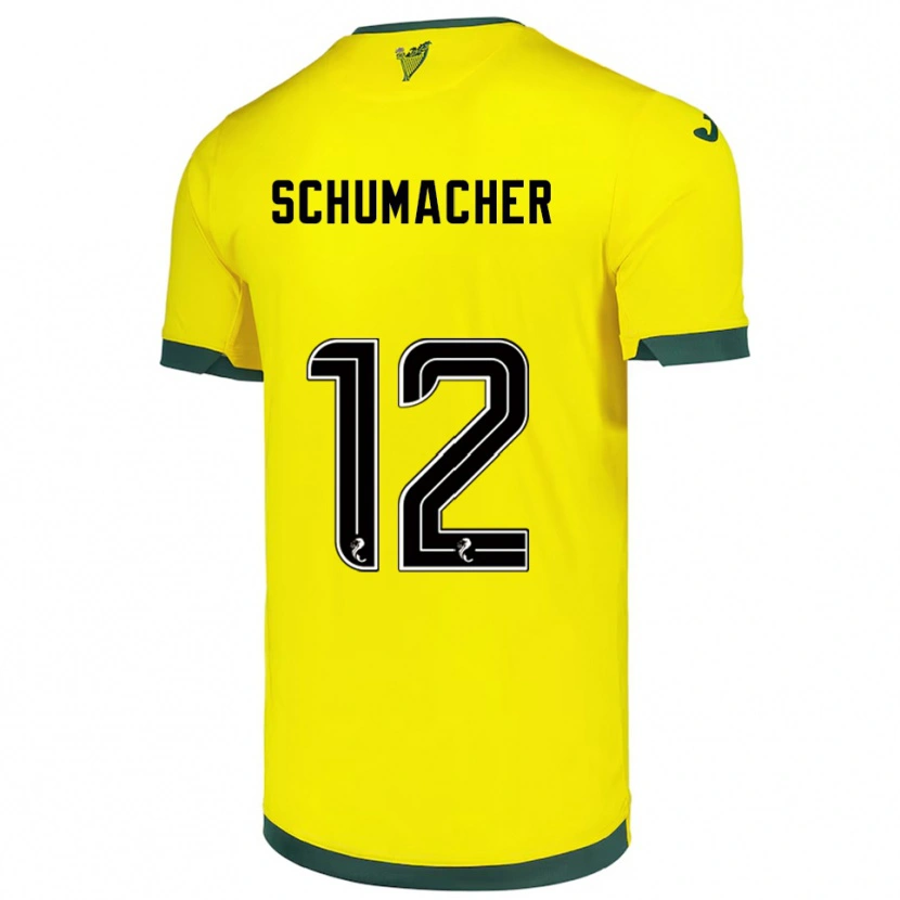 Danxen Kid Noa Schumacher #12 Yellow Green Away Jersey 2025/26 T-Shirt