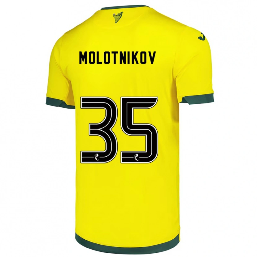 Danxen Kid Rudi Molotnikov #35 Yellow Green Away Jersey 2025/26 T-Shirt
