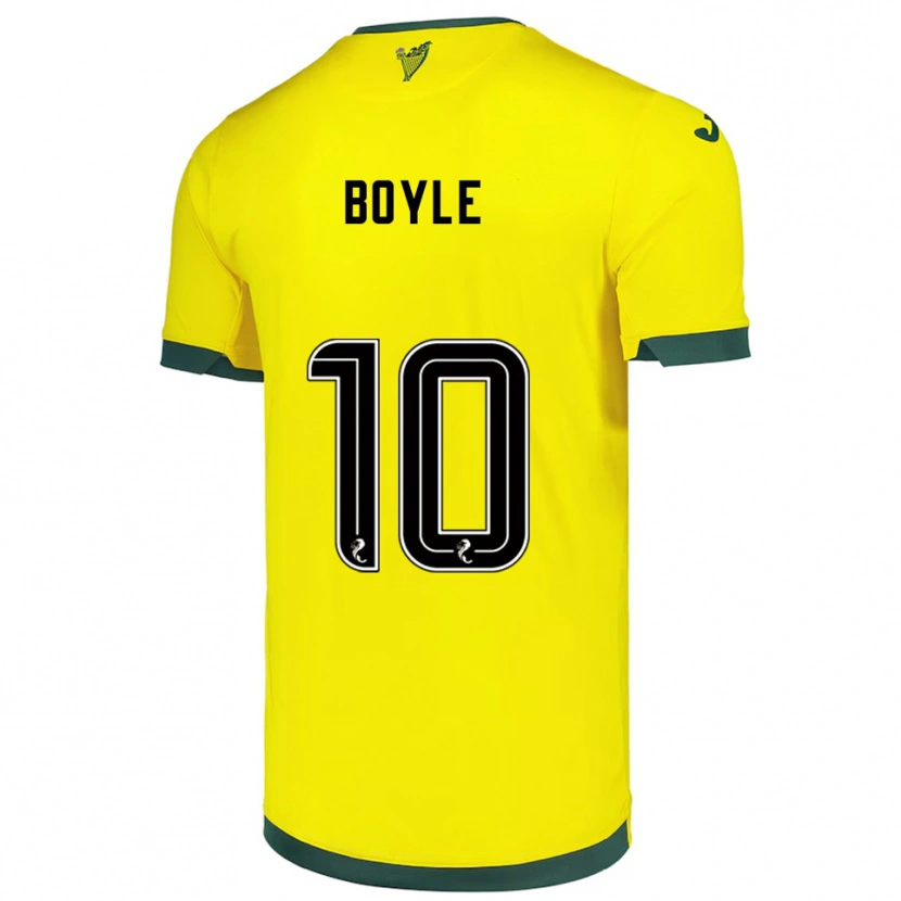 Danxen Kid Martin Boyle #10 Yellow Green Away Jersey 2025/26 T-Shirt