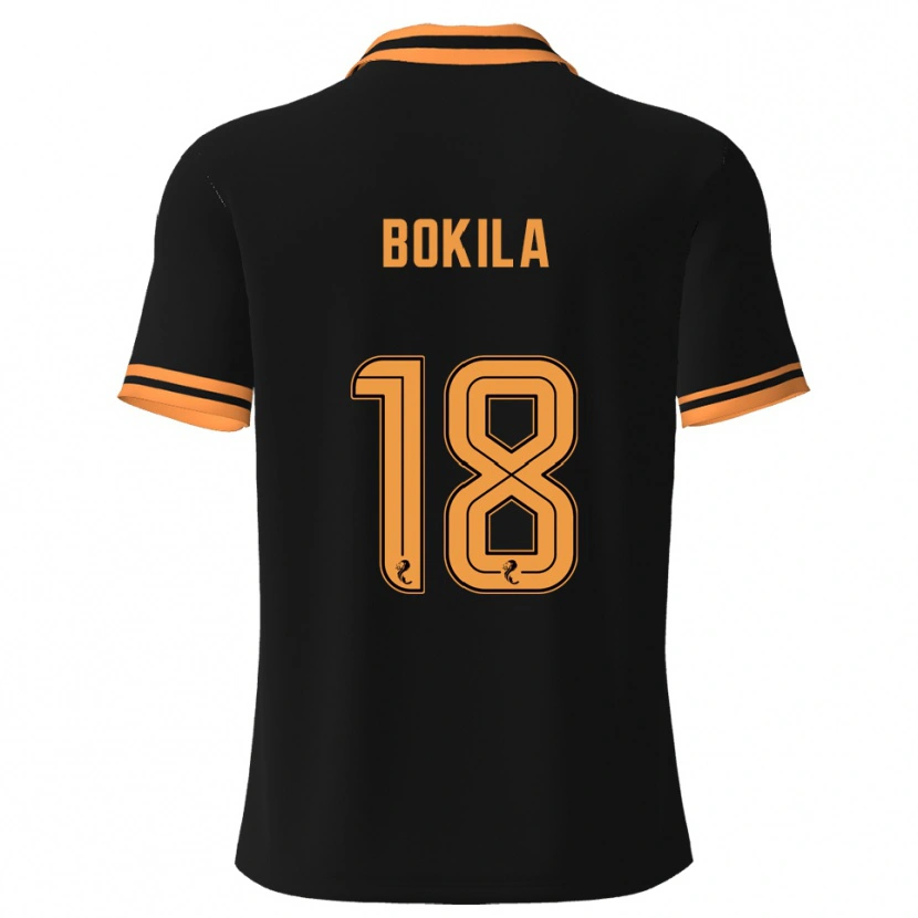 Danxen Kid Jeremy Bokila #18 Black Yellow Away Jersey 2025/26 T-Shirt