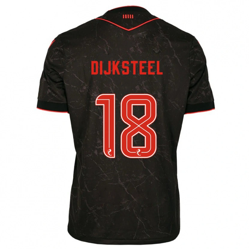 Danxen Kid Malik Dijksteel #18 Black Red Away Jersey 2025/26 T-Shirt