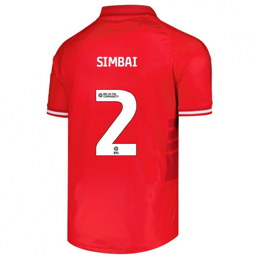 Danxen Men Kingston Simbai #2 Red White Home Jersey 2025/26 T-Shirt