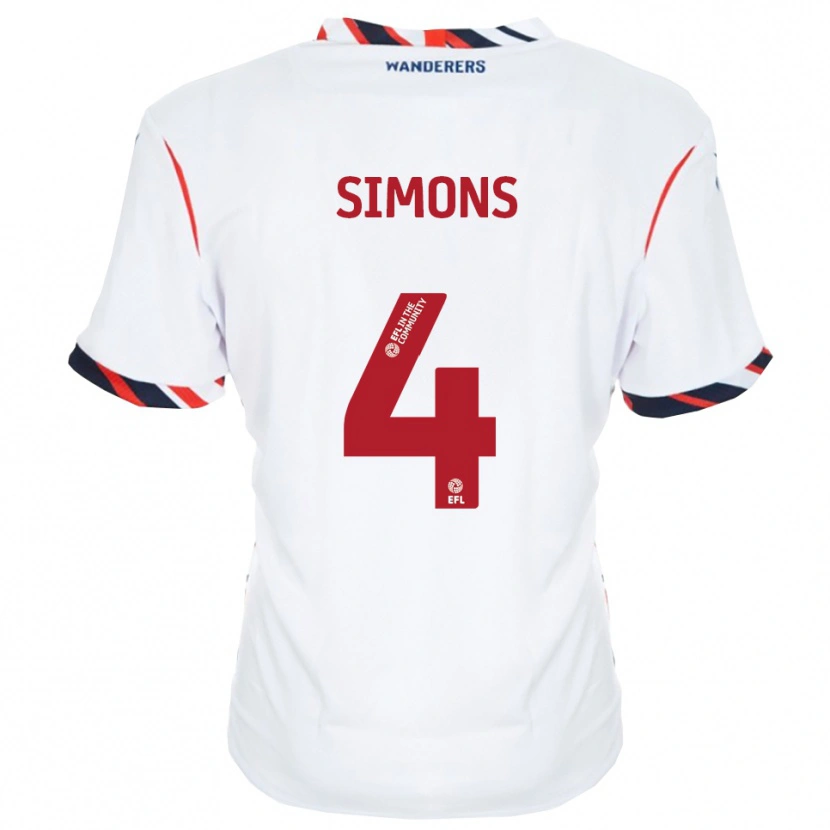 Danxen Men Xavier Simons #4 White Red Home Jersey 2025/26 T-Shirt