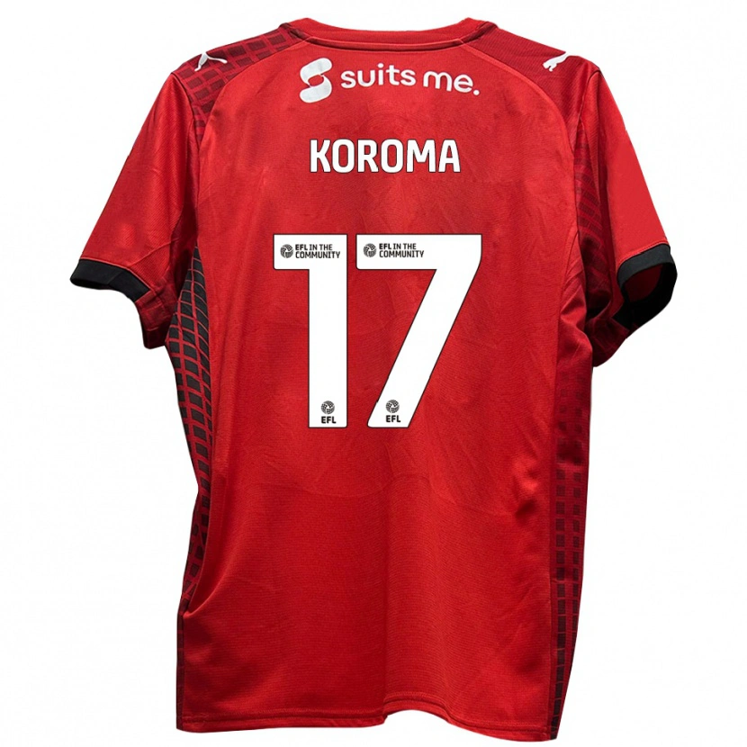 Danxen Men Josh Koroma #17 Red Black Home Jersey 2025/26 T-Shirt