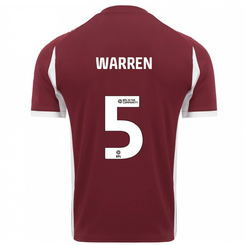 Danxen Men Talia-Jay Warren #5 Burgundy White Home Jersey 2025/26 T-Shirt