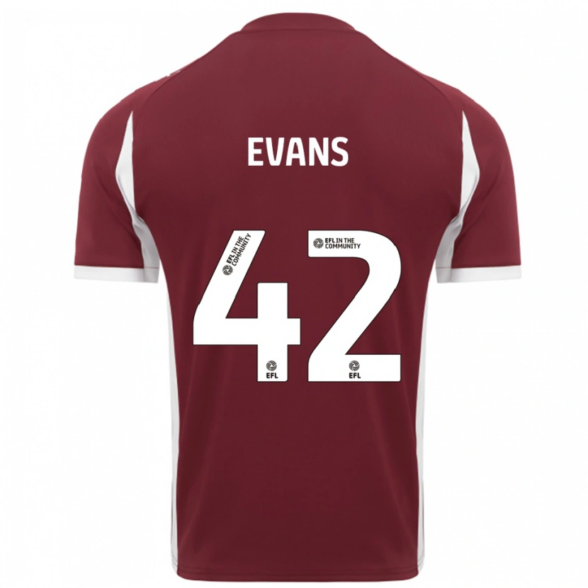Danxen Men Oliver Evans #42 Burgundy White Home Jersey 2025/26 T-Shirt