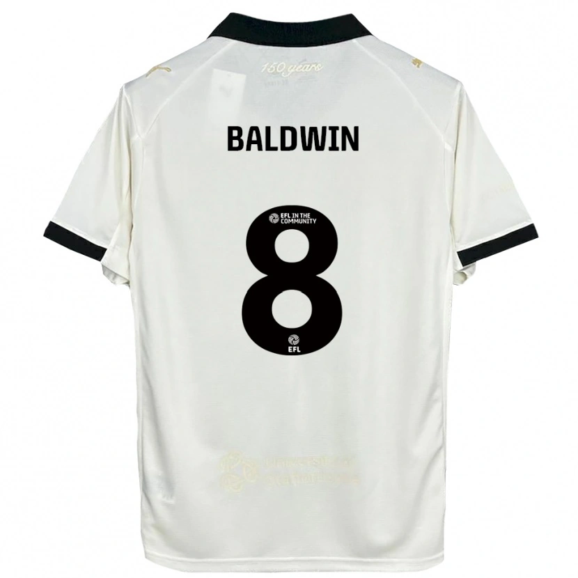 Danxen Men Meg Baldwin #8 Off-White Black Home Jersey 2025/26 T-Shirt