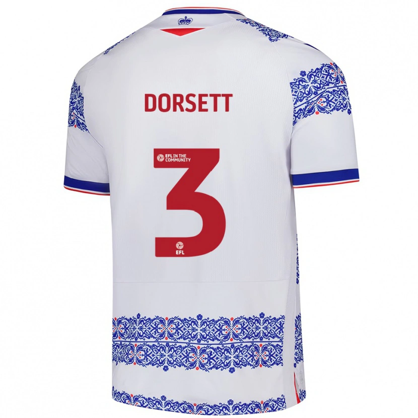 Danxen Men Jeriel Dorsett #3 White Blue Home Jersey 2025/26 T-Shirt