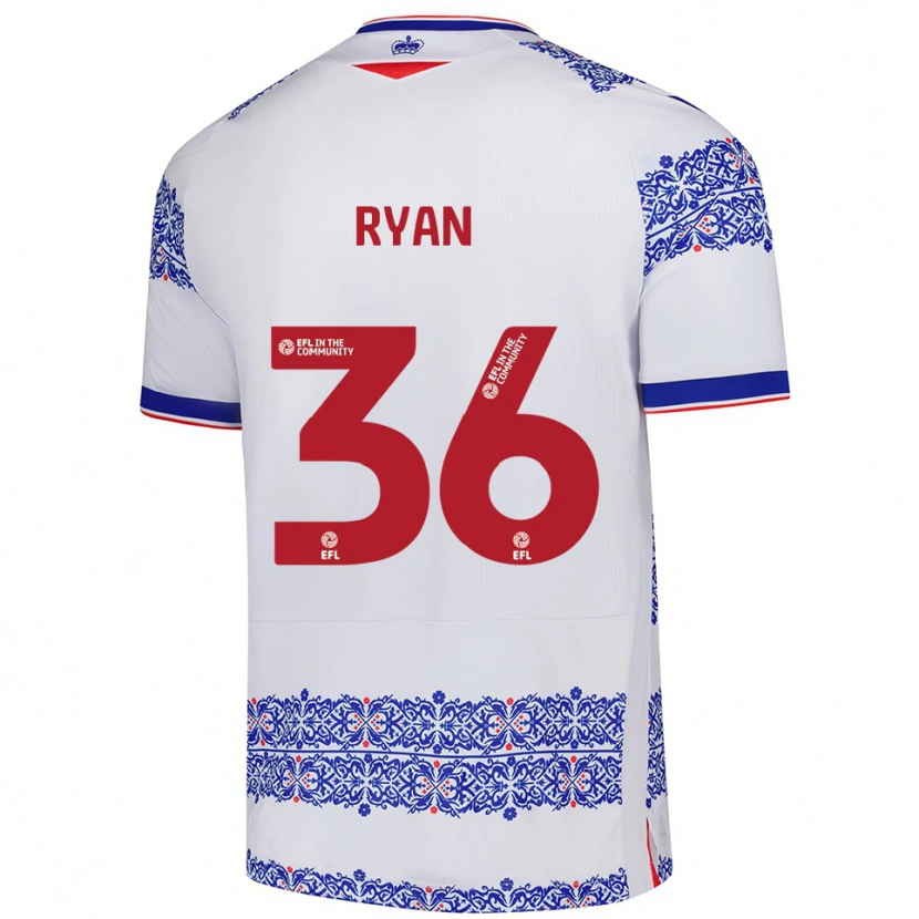 Danxen Men John Ryan #36 White Blue Home Jersey 2025/26 T-Shirt