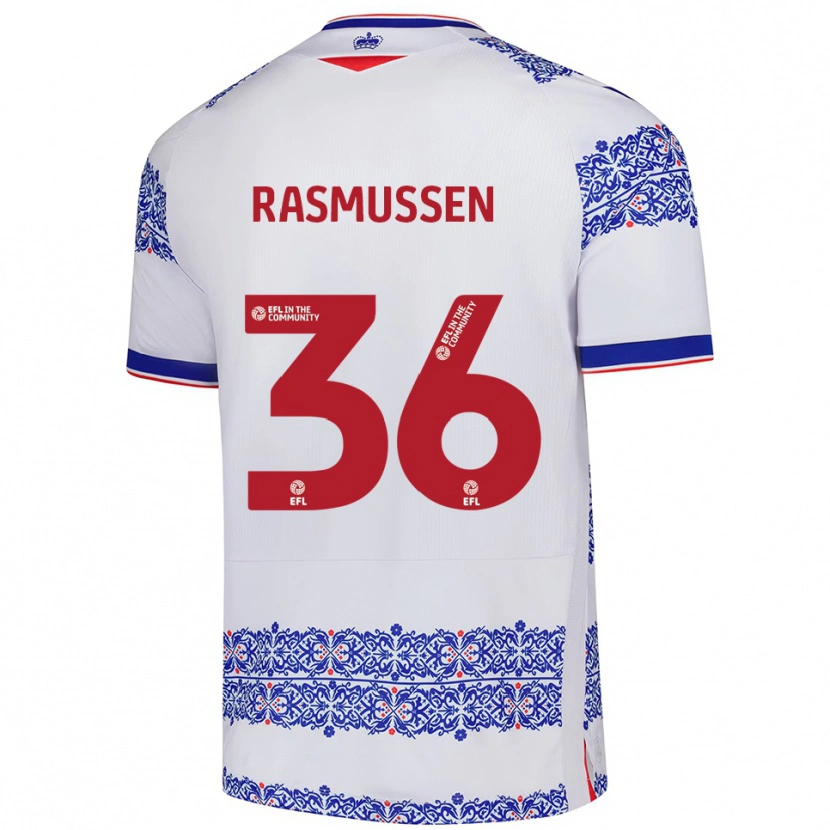Danxen Men Tash Rasmussen #36 White Blue Home Jersey 2025/26 T-Shirt
