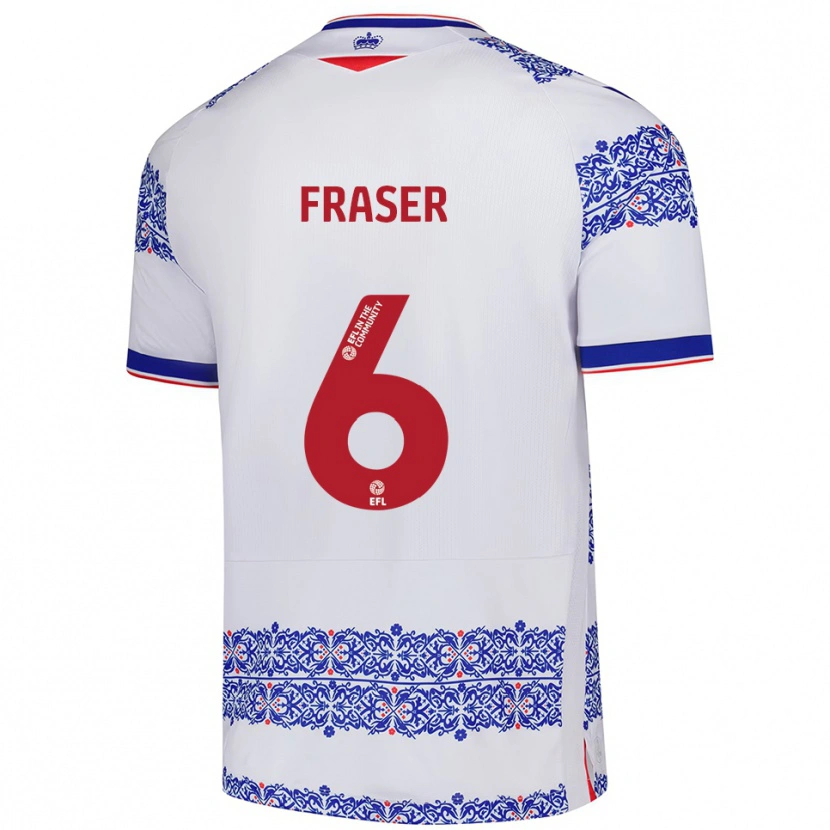 Danxen Men Liam Fraser #6 White Blue Home Jersey 2025/26 T-Shirt