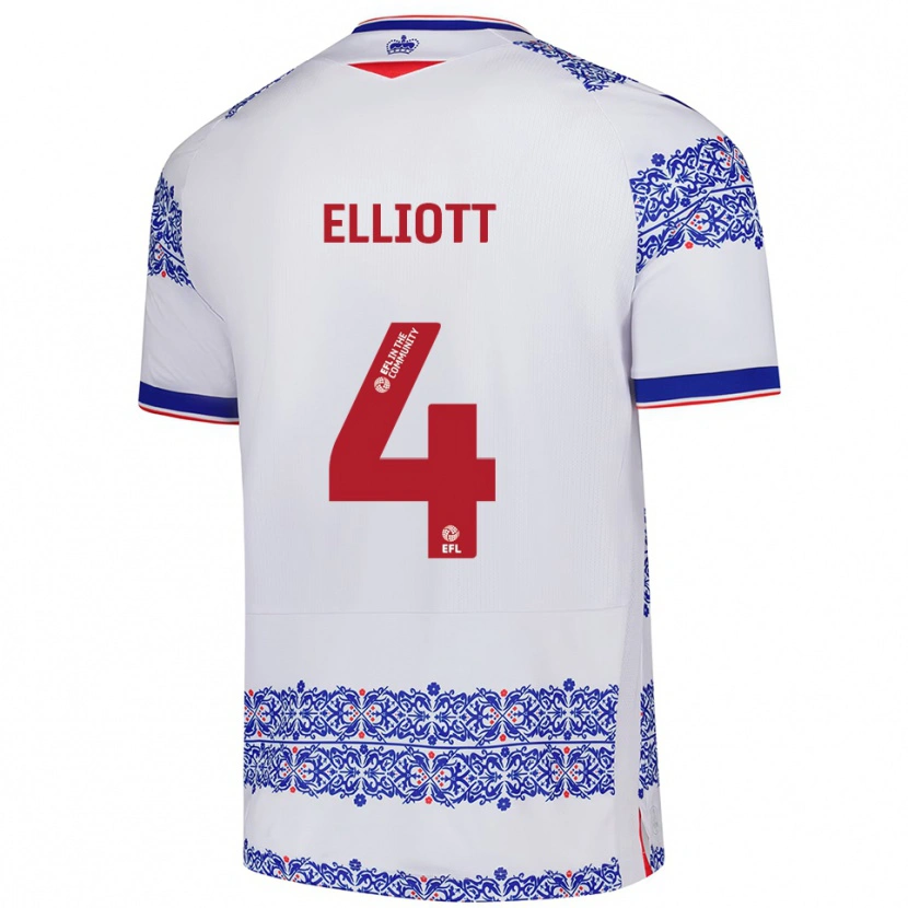 Danxen Men Ben Elliott #4 White Blue Home Jersey 2025/26 T-Shirt