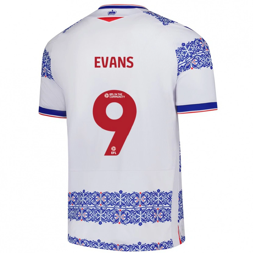 Danxen Men Reece Evans #9 White Blue Home Jersey 2025/26 T-Shirt