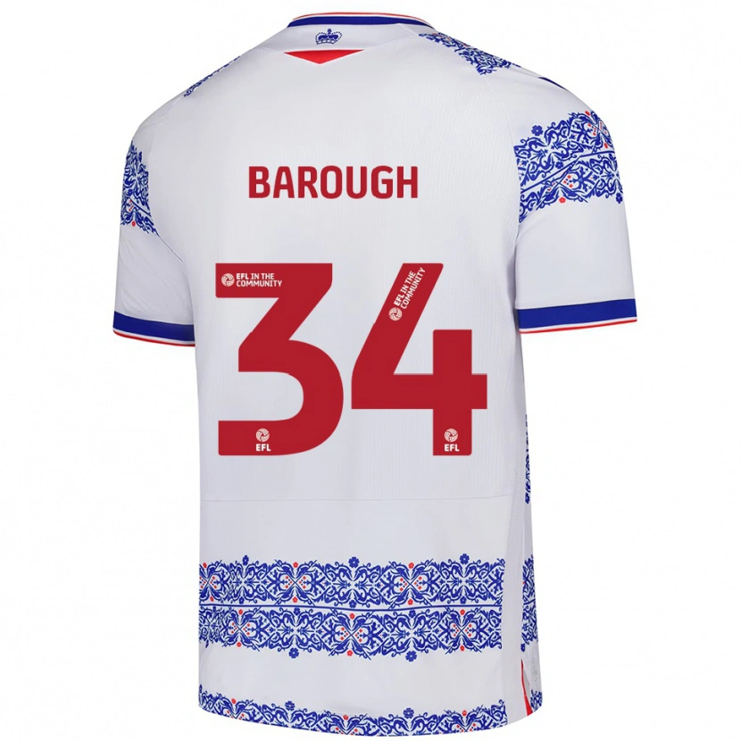 Danxen Men Joe Barough #34 White Blue Home Jersey 2025/26 T-Shirt